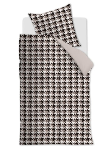 Rivièra Maison Flanell-Kissenbezug "Pied de Poule" in Beige/ Hellbraun