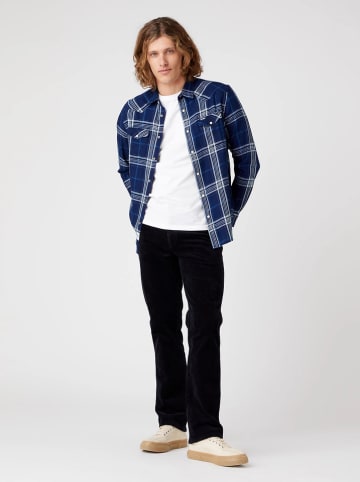 Wrangler Koszula "Western" - Regular fit - w kolorze granatowo-białym