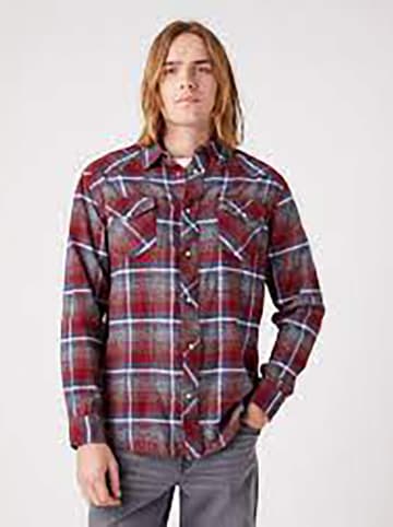 Wrangler Blouse - regluar fit - rood/blauw