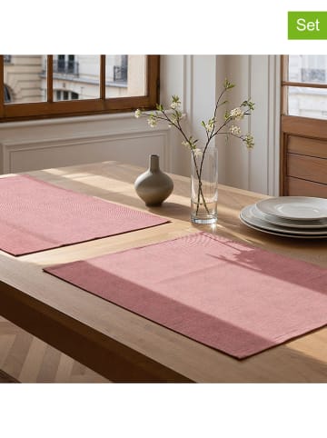 Mint Rugs Podkładki stołowe (2 szt.) "Indra" w kolorze jasnoróżowym - 50 x 40 cm