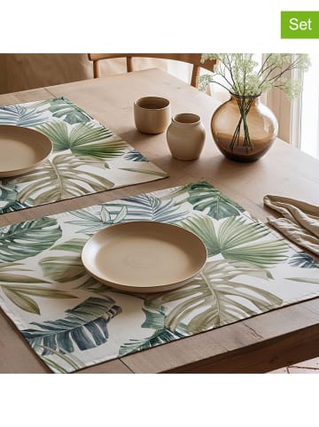 Mint Rugs 2er-Set: Tischsets "Betia" in Weiß/ Grün - (L)50 x (B)40 cm