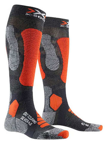 X-Bionic Skisocken "Touring Silver" in Grau/ Orange