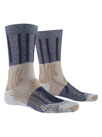 X-Bionic Skarpety trekkingowe "X-Socks Trek Path" w kolorze niebiesko-beżowym