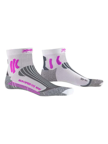 X-Bionic Laufsocken "Run Speed One" in Grau/ Weiß/ Lila