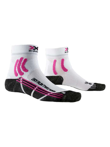 X-Bionic Laufsocken "Sky Run Two" in Weiß/ Schwarz/ Pink