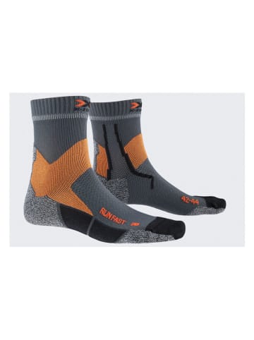 X-Bionic Laufsocken "Fast" in Grau/ Orange