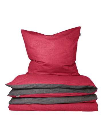 Schiesser Fijnbiber beddengoedset rood/antraciet