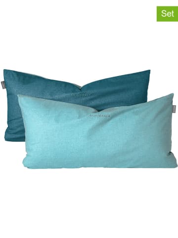 Schiesser 2-delige set: renforcé kussenslopen turquoise