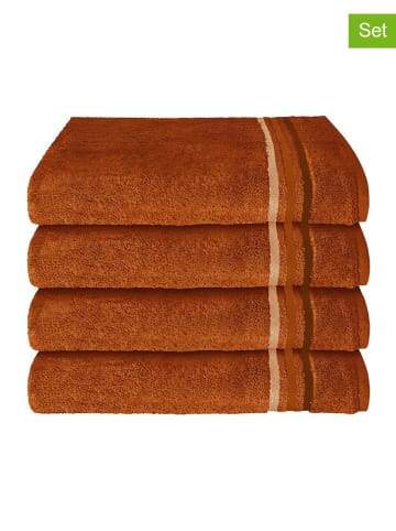 Schiesser 4-delige set: handdoeken "Skyline" oranje