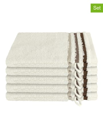 Schiesser 5-delige set: washandjes "Skyline" crème