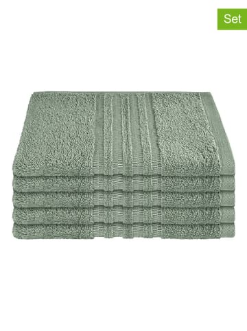 Schiesser 5er-Set: Gästehandtücher "Milano" in Hellgrün