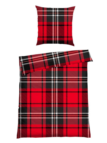 Schiesser Komplet pościeli flanelowej "Borro" w kolorze czerwono-czarnym