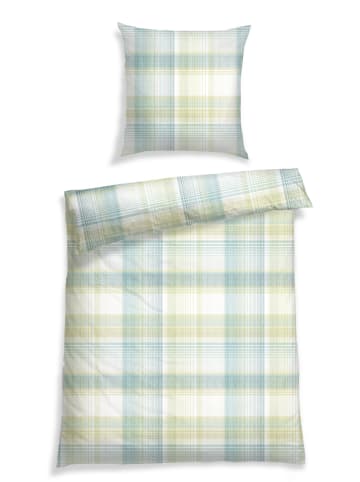 Schiesser Renforcé beddengoedset "Maren" groen/lichtblauw