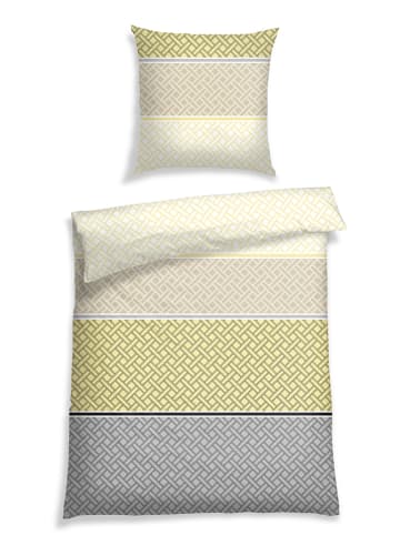 Schiesser Renforcé beddengoedset "Flavio" grijs/geel