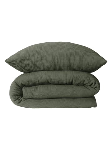 Schiesser Mousseline beddengoedset "Molly" donkergroen
