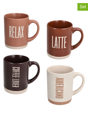 Tognana 4-delige set: mokken ''Cindy Barista'' bruin/lichtbruin/beige - 450 ml