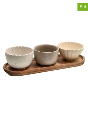 Tognana 4tlg. Servierset in Braun/ Beige - (L)29 cm