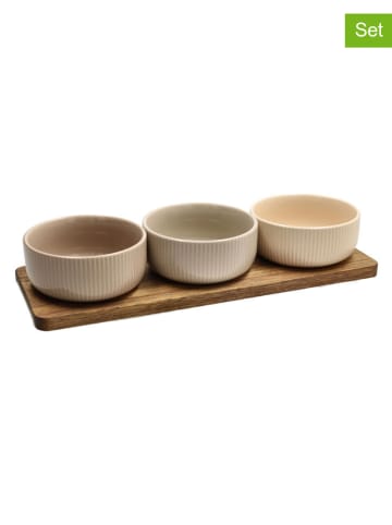 Tognana 4tlg. Servierset in Braun/ Beige - (L)32 cm