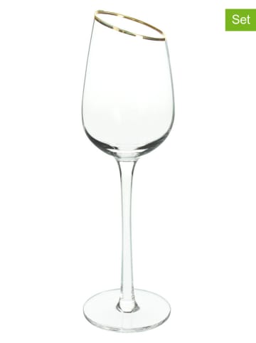 Tognana 6-delige set: glazen met steel ''Margot'' goudkleurig - 200 ml