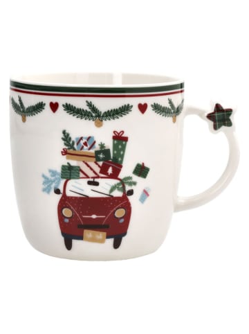 Tognana 2er-Set: Jumbotassen ''Let it Snow'' in Weiß/ Bunt - 360 ml