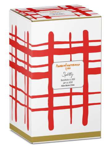 Tognana Pojemnik "Spotty" w kolorze biało-czerwonym - 650 ml