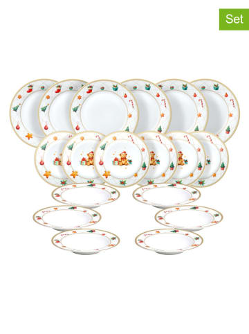 Tognana 18tlg. Tafelservice ''Fairy Tale'' in Weiß/ Bunt