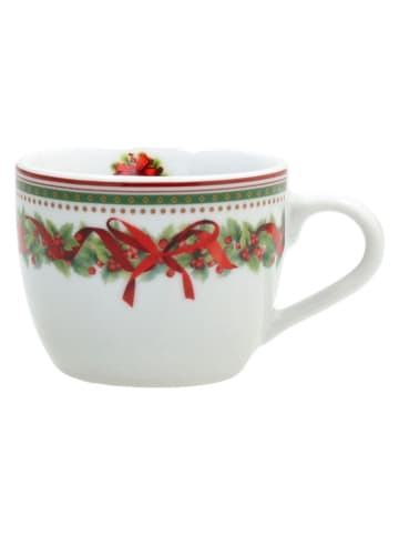 Tognana 6-delige set: koffiekoppen ''Madison'' wit/groen/rood - 80 ml