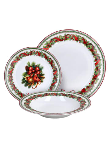Tognana 18-delige serviesset ''Christmas Eve'' wit/groen/rood