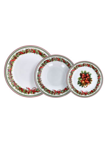 Tognana 18-delige serviesset ''Christmas Eve'' wit/groen/rood