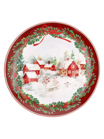 Tognana Bord ''Christmas Land'' wit/rood - Ø 30 cm