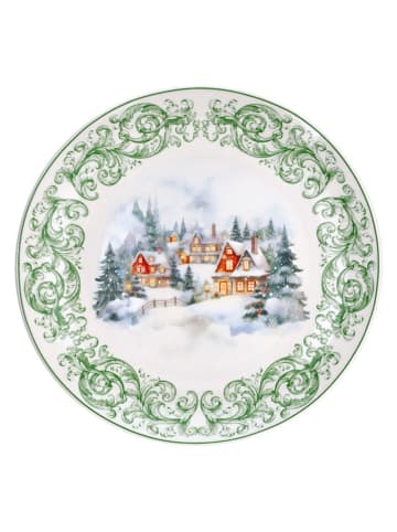 Tognana Bord ''Winter's dream'' groen/wit - Ø 30 cm