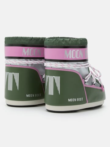 Moon Boot Botki zimowe "Icon" w kolorze zielono-jasnoróżowym