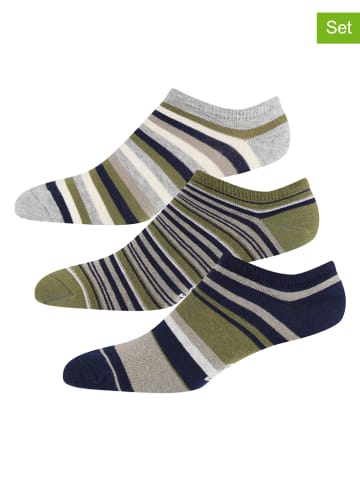 LEE Underwear 3er-Set: Sportsocken "Haddow" in Khaki/ Dunkelblau/ Grau