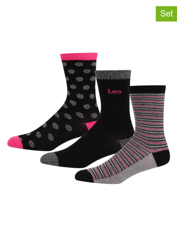 LEE Underwear 3er-Set: Socken "Anoushka" in Schwarz/ Grau