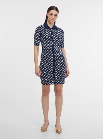 orsay Gebreide jurk donkerblauw/wit