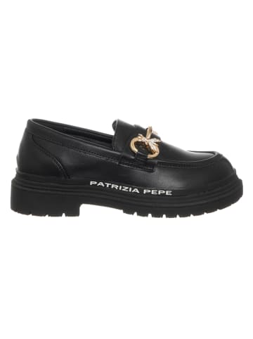 Patrizia Pepe Leder-Slipper in Schwarz