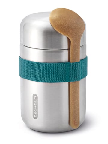 Black+Blum Isoleer-lunchbeker "Food Flask" zilverkleurig/blauw - 400 ml