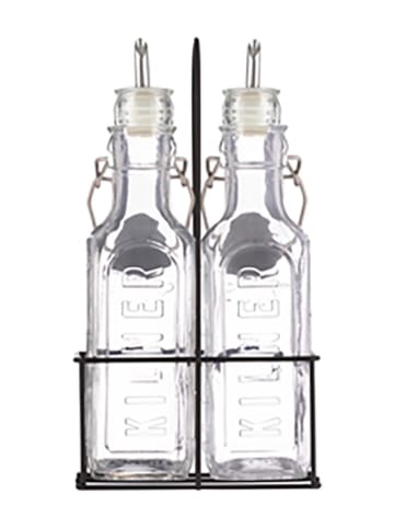 Kilner 3-delige set: azijn- en oliedispenser transparant/zwart - 300 ml