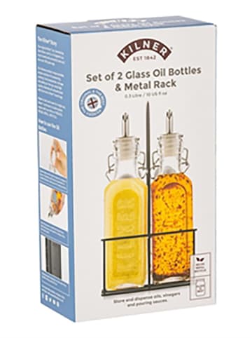 Kilner 3-częściowy zestaw w kolorze czarnym do octu i oleju - 300 ml