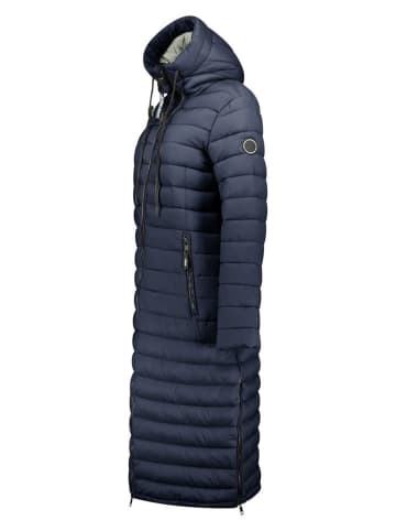 ANAPURNA Doorgestikte mantel "Azulana" donkerblauw