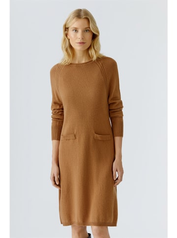 Oui Gebreide jurk camel