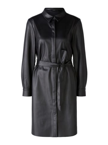 Oui Kunstlederkleid in Schwarz