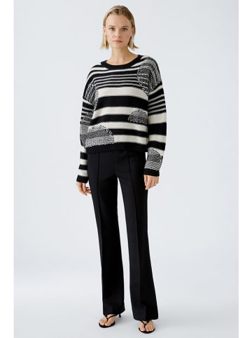 Oui Trui crème/zwart