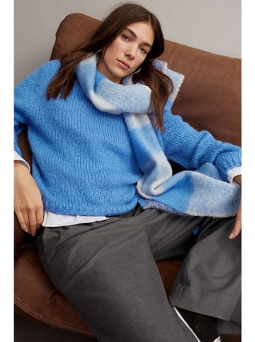 Oui Schal in Blau/ Weiß