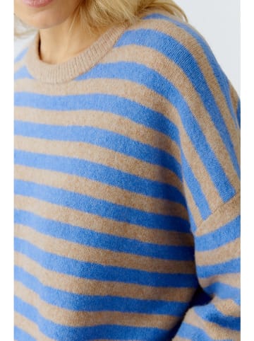 Oui Pullover in Camel/ Blau