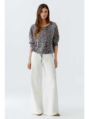 Oui Blouse zwart/camel