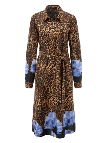 Aniston Jurk camel/blauw