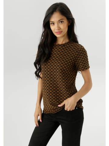 Aniston Shirt in Camel/ Schwarz
