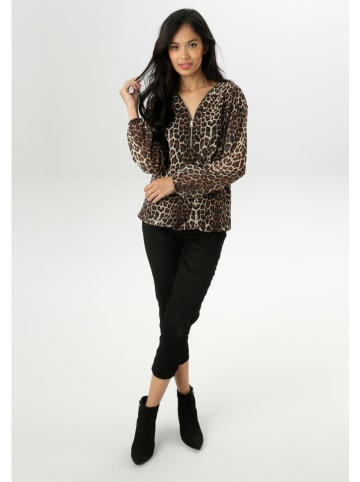 Aniston Bluse in Braun/ Schwarz