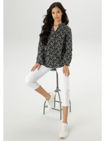 Aniston Bluse in Schwarz/ Weiß